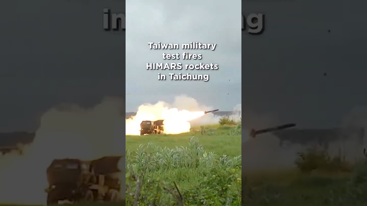 Taiwan military test fires HIMARS rockets in Taichung