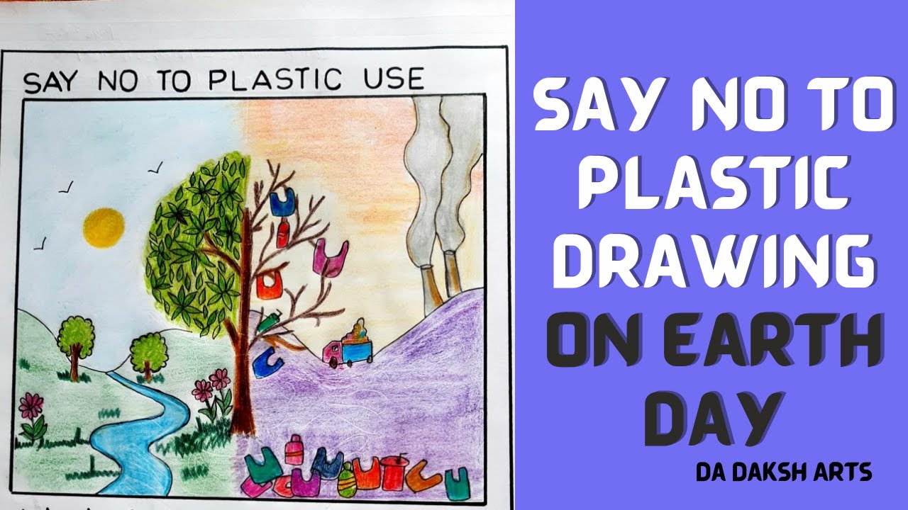 Drawing for School Project |No to Plastic| on Earth Day 