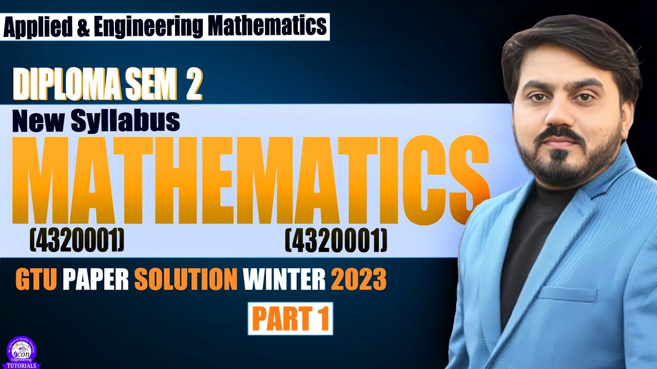 ENGINEERING MATHEMATICS  & APPLIED MATHEMATICS GTU PAPER SOLUTION || WINTER 2023  | PART 1 | MATHS 2