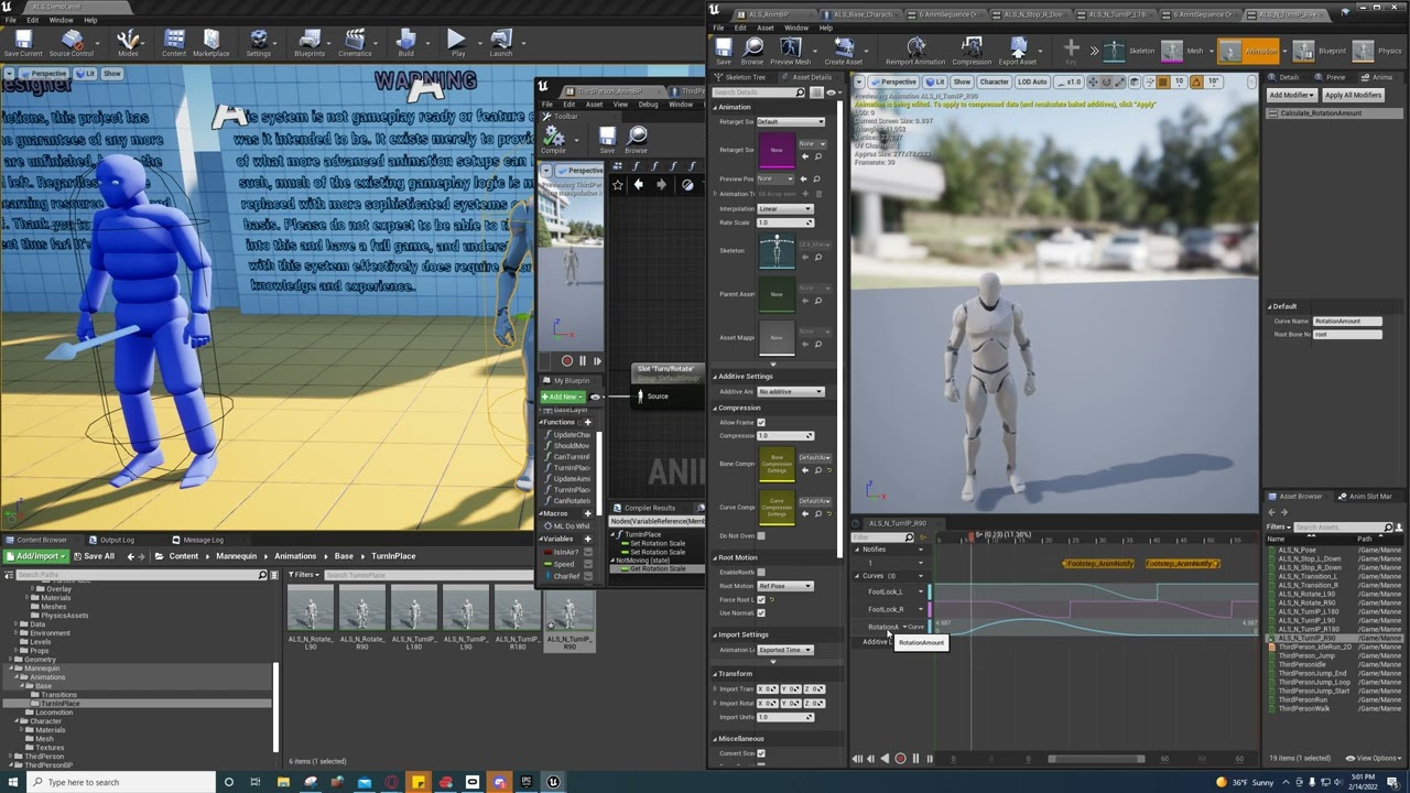 Unreal Engine - How ALS uses the Modify Curve for rotation
