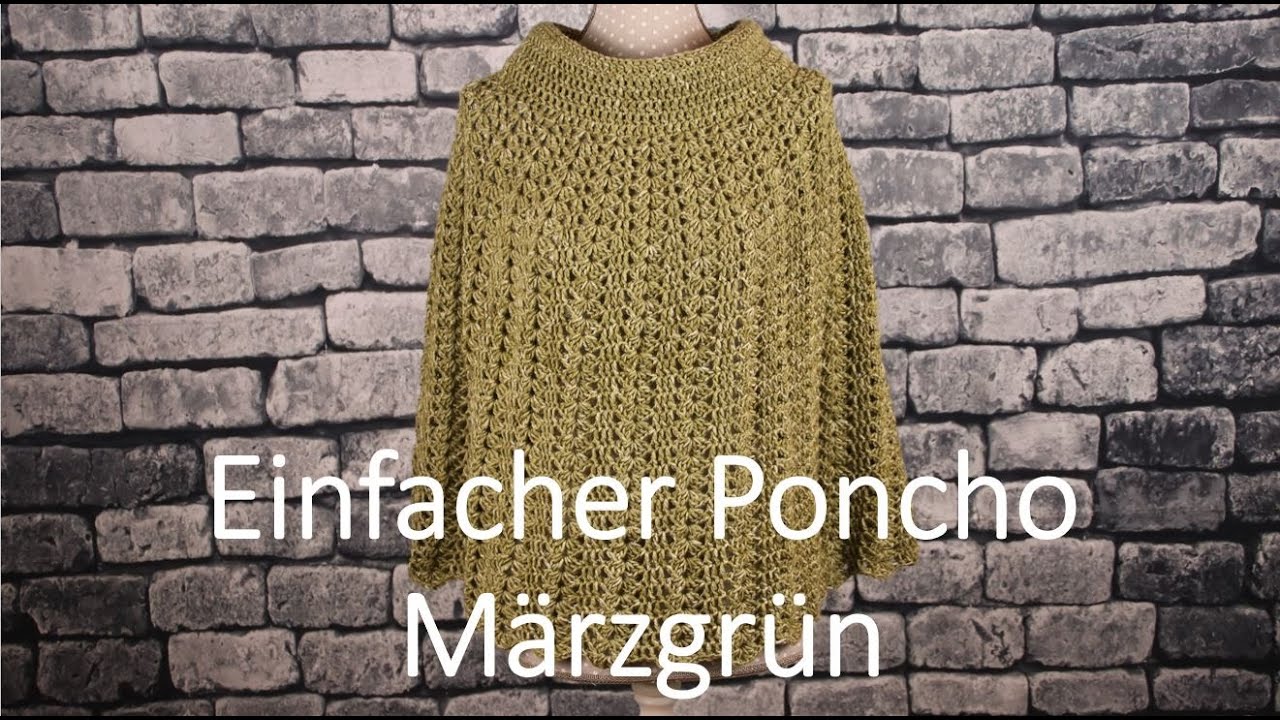 Einfacher Poncho Märzgrün