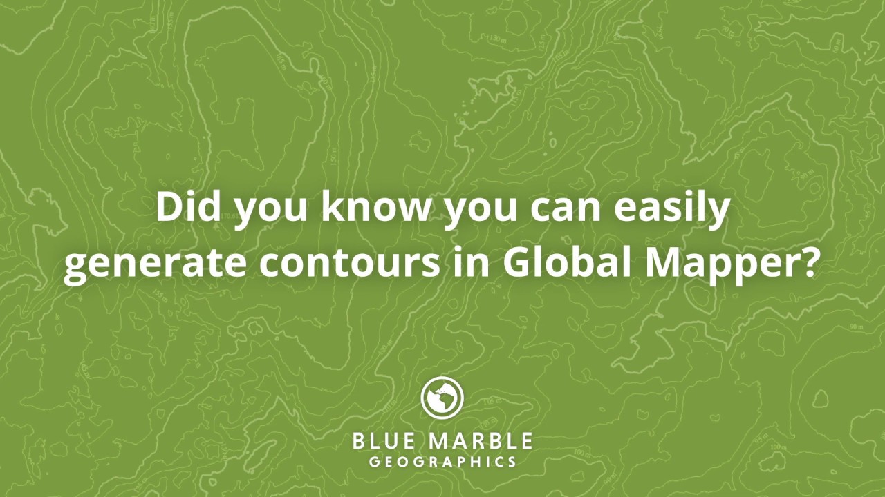 Did you know that you can easily generate contours in Global Mapper?