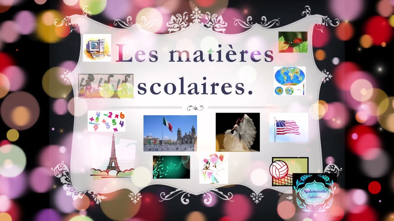 Les mati&egrave;res scolaires en francais