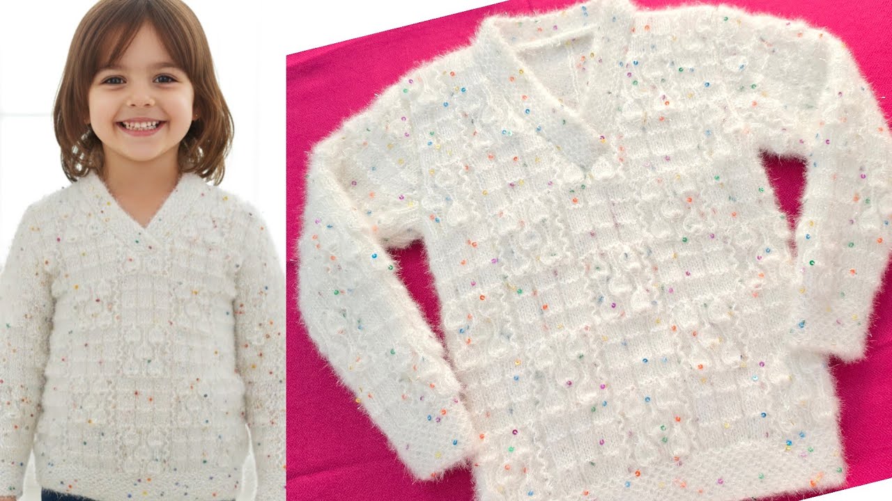 Knitting pattern for sweater / cardigan sweater design | 4 - 5 year baby sweater design 