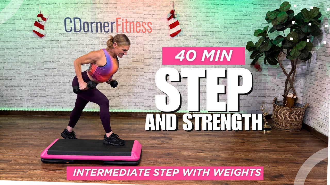 🔥 40 Min Step & Sculpt: Cardio + Full-Body Workout 🔥 Step Aerobics with weights