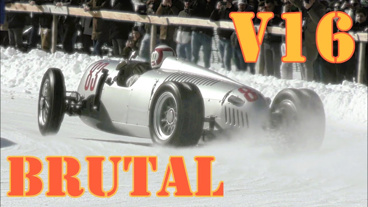 1936 Auto Union Type C - V16 Sound @ The I.C.E. St Moritz