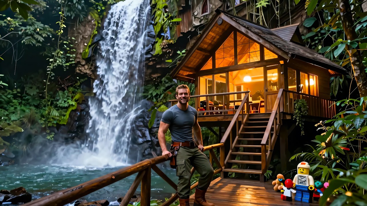One Man, $100,000, and a Waterfall — He Built What Everyone Dreams Of (ASMR)