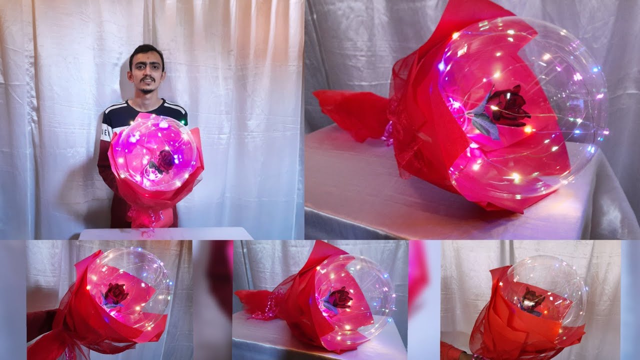 LED luminous balloon rose bouquet Tutorial | Best Surprise Gift ideas 2021 | DIY