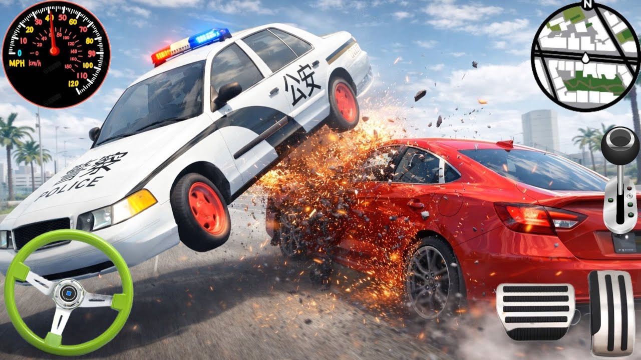Extreme Drift with Police Car | Crazy City Roads | Gameplay #758