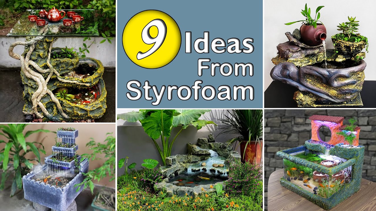 9 Unique Ideas from Foam Box - DIY Waterfall Aquarium
