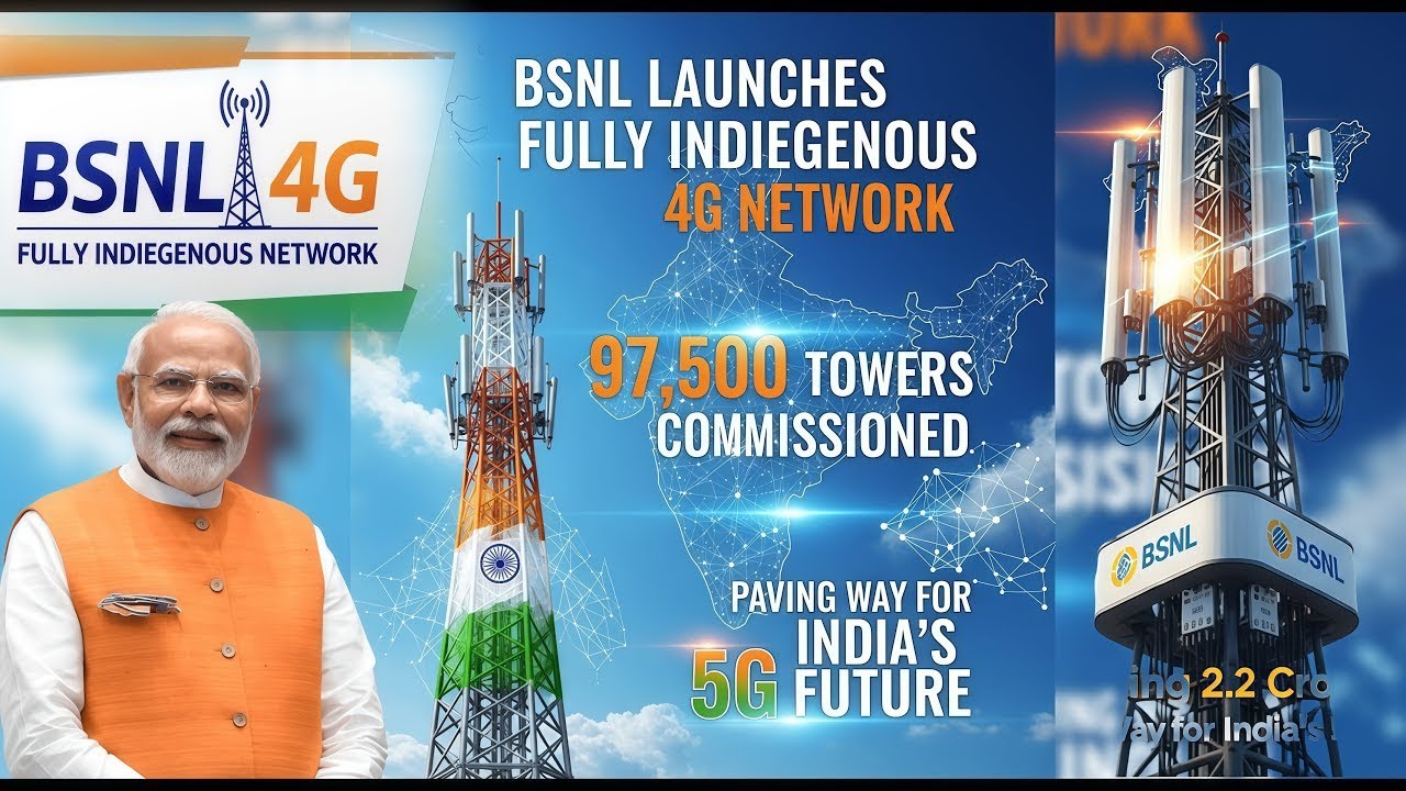 India Unveils Fully Indigenous BSNL 4G Network, Marking Major Leap Toward 5G Self-Reliance