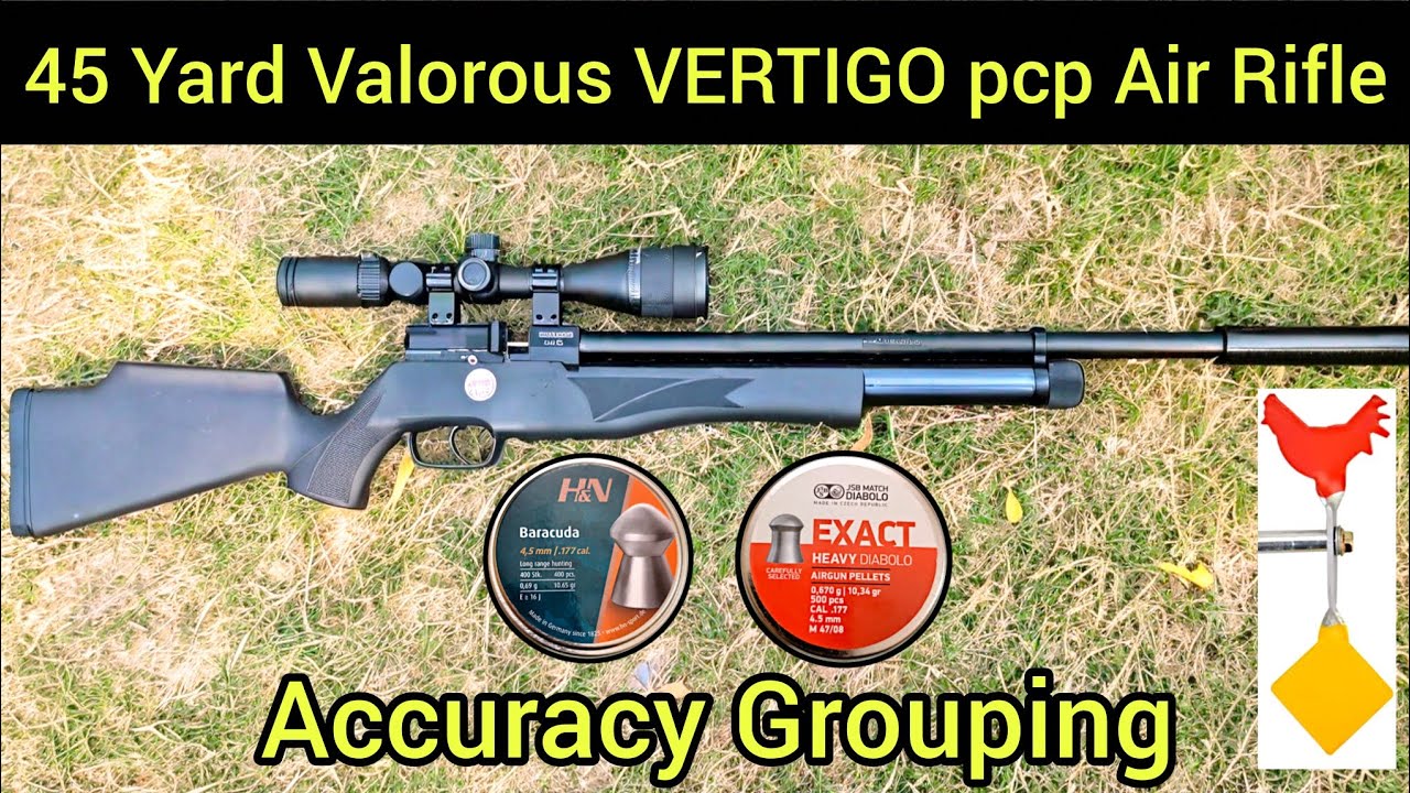 45 Yard Valorous VERTIGO Pcp Air Rifle Accuracy Grouping 