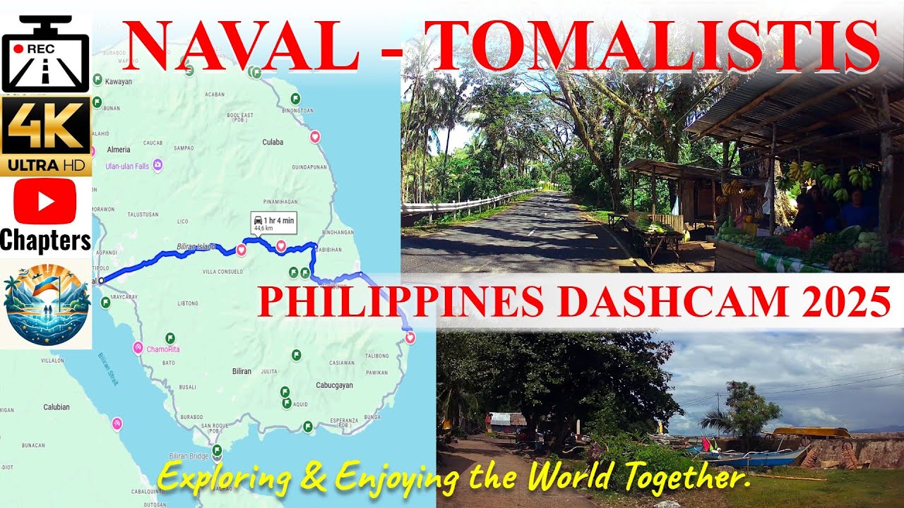 🎥🚘 🇵🇭 DASHCAM Philippines NAVAL-CAIBIRAN-TOMALISTIS | 45 km on Biliran Cross Road