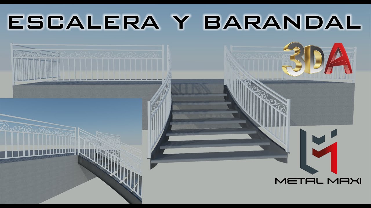 MODELADO DE ESCALERA Y BARANDAL- 3D AUTOCAD🤯🔥