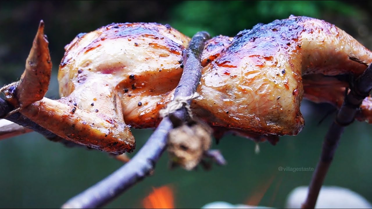 Grilled Whole Chicken Over Campfire | Outdoor Cooking Adventure