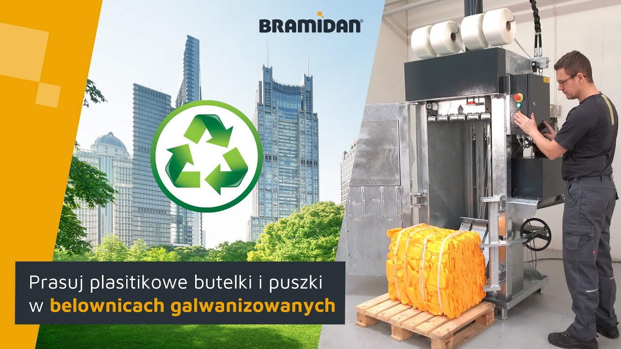 Zagęszczaj butelki PET i puszki aluminiowe w belownicy galwanizowanej