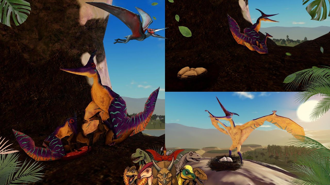 Life of a mother Pteranodon trying to raise her baby alone.