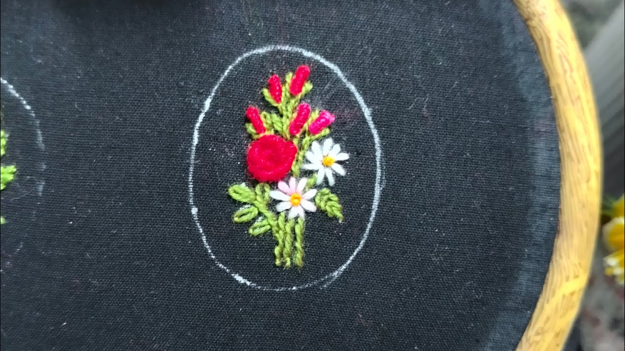 🌹 Flower embroidery tutorial 🌹