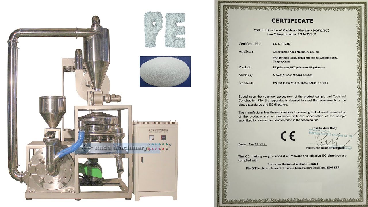 LDPE plastic pulverizer machine with CE certificate
