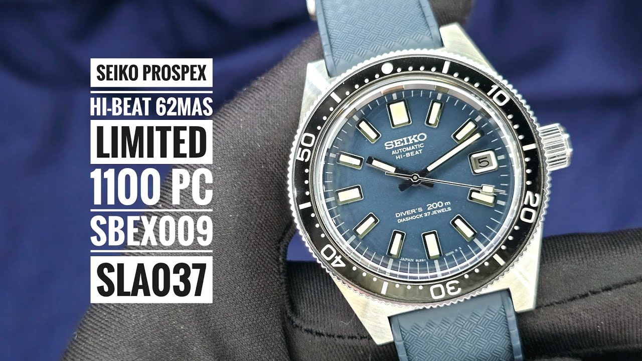 Seiko Prospex Automatic Hi-Beat Diver's 200m 62MAS Limited Edition 1100 Pc SBEX009 SLA037