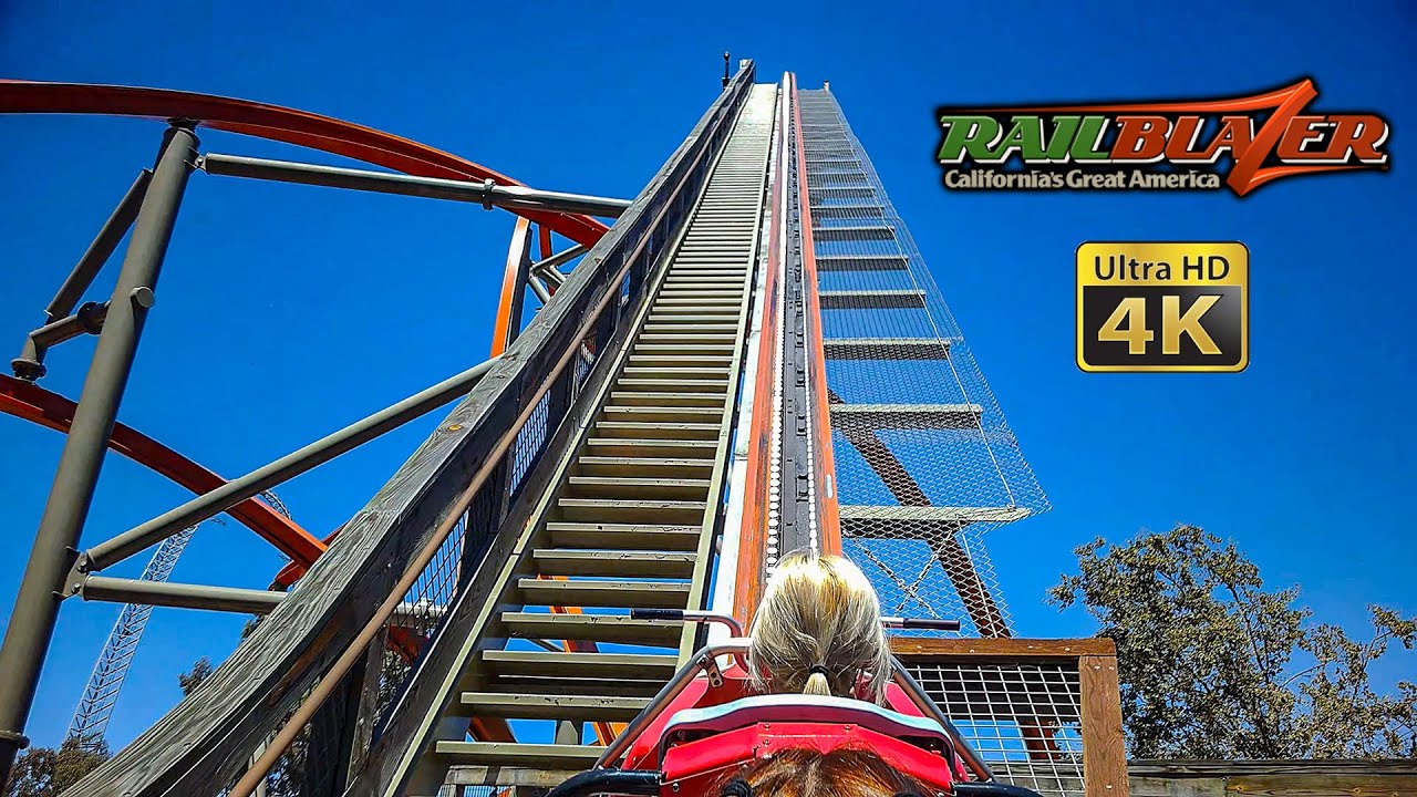 2022 RailBlazer Roller Coaster On Ride 4K POV California's Great America