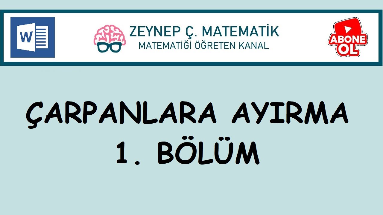 27KPSS,TYT,ALES,DGS - ÇARPANLARA AYIRMA 1. BÖLÜM - BOL SORU ÇÖZÜMLÜ