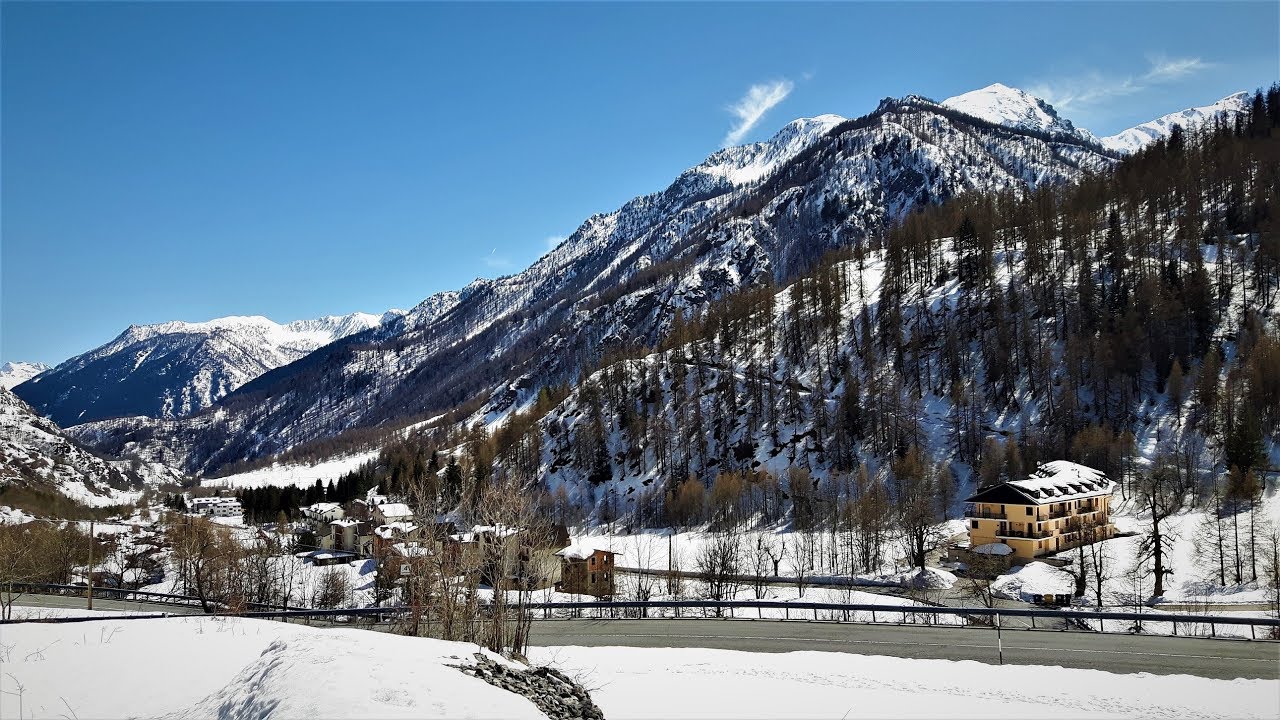 Driving towards Mercantour National Park, France from Cuneo, Italy on SS 21