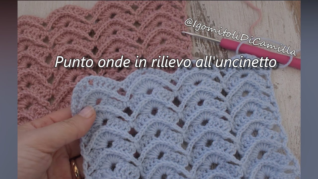 Punto onde in rilievo all'uncinetto