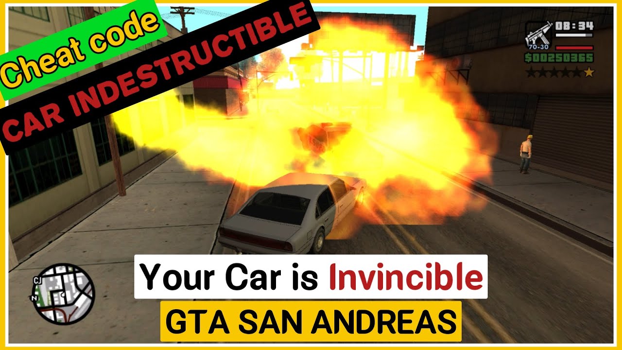 Your Car is Invincible GTA San Andreas Cheat for PC, PS, Xbox