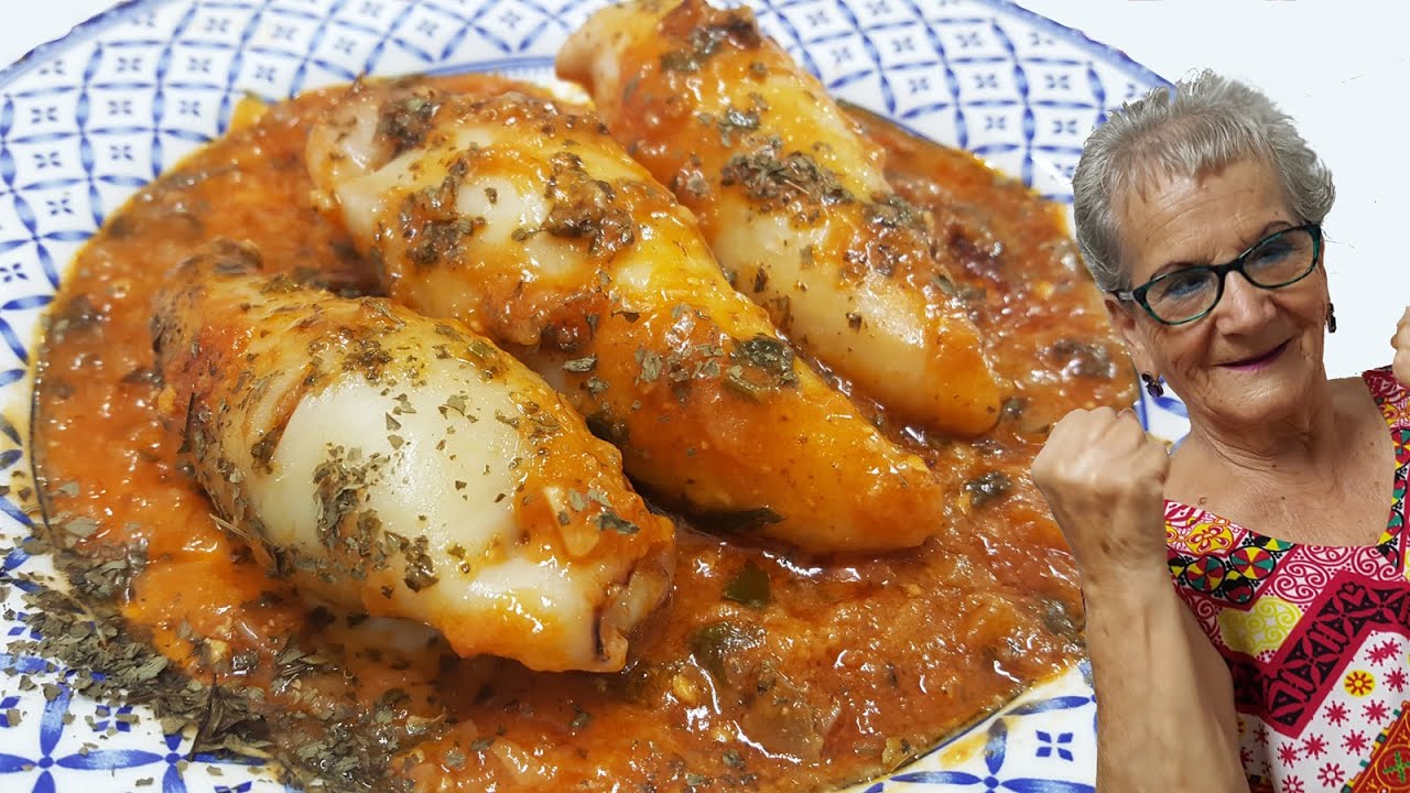 Cómo hacer CALAMARES RELLENOS EN SALSA 😋 [SABROSONES]
