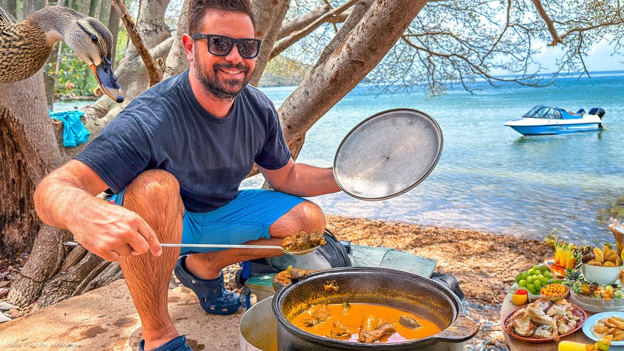 CURRY DUCK LIME TRINIDAD -we Duckin work to eat some food at Chacachacare down D islands T&T