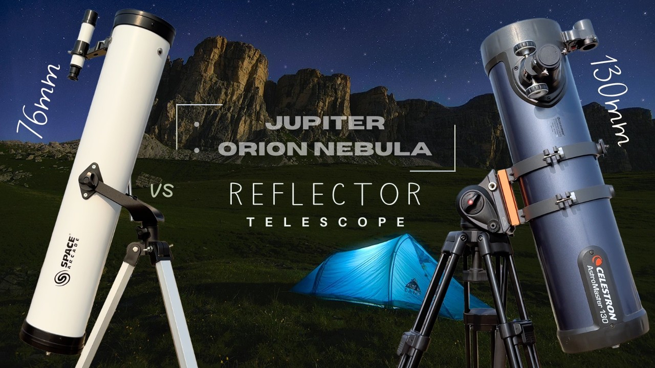 Space Launcher 76mm vs Astromaster 130EQ Reflector Telescope | Zooming in on JUPITER & ORION NEBULA