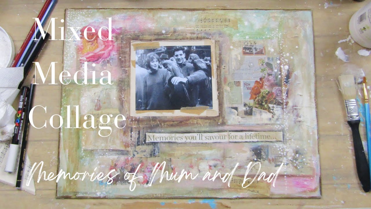 Mixed Media Collage Memories of Mum and Dad