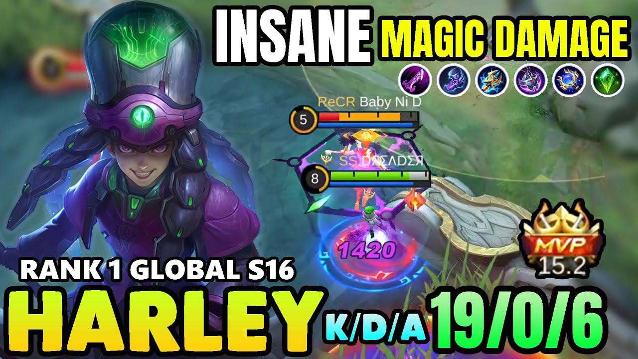 INSANE MAGIC DAMAGE !! HARLEY BEST BUILD 2021 ~ TOP 1 GLOBAL HARLEY GAMEPLAY ~ HARLEY MOBILE LEGENDS