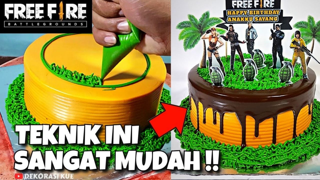 Kue Ulang Tahun Free Fire | Cara Menghias Cake Free Fire