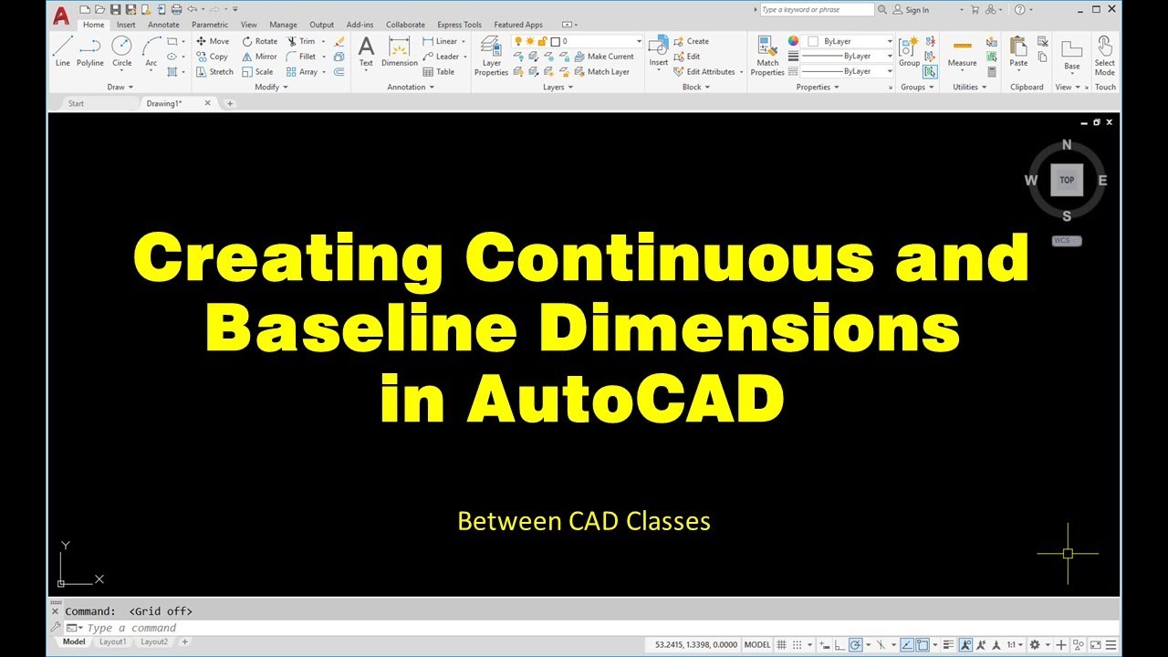 Creating Continuous and Baseline Dimensions in AutoCAD