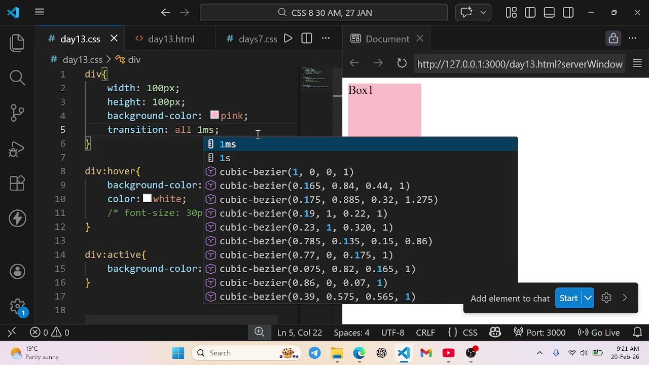 Day 13 : Animation, CSS Transition