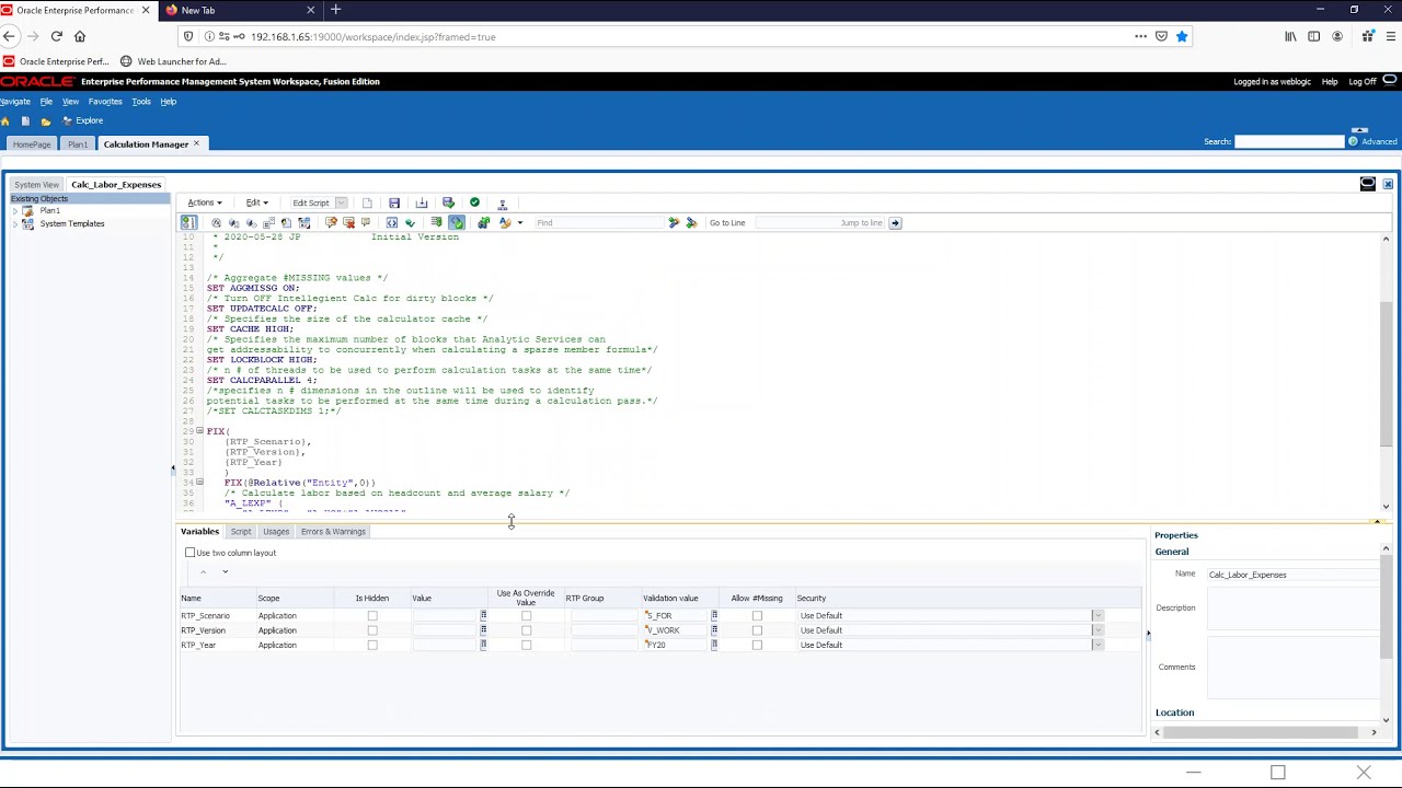 Oracle EPM Introduction to Calculation Manager