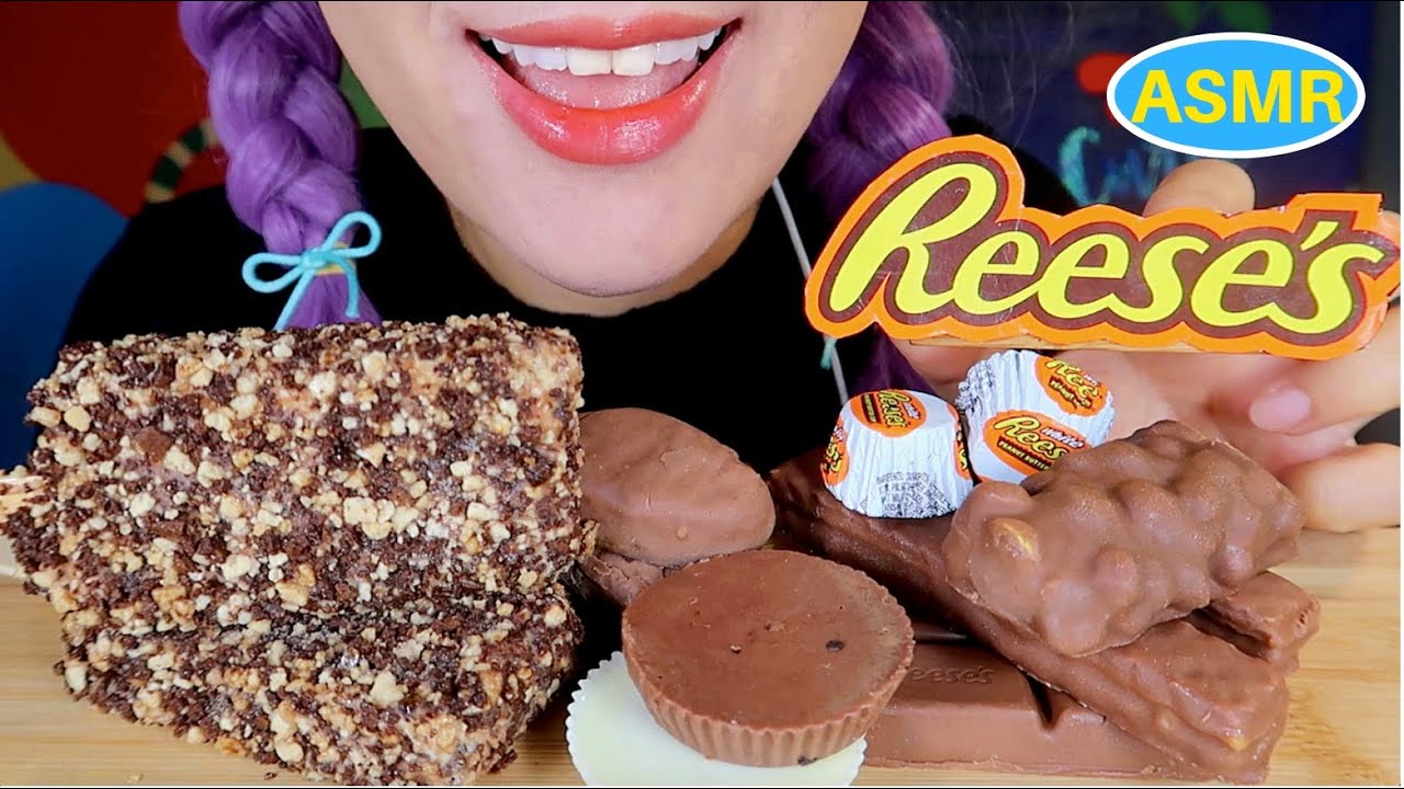 ASMR REESE’S CHOCOLATE+FROZEN DESSERT BAR EATING SOUND |리세스 피넛버터 아이스크림+초콜릿 리얼사운드 먹방 |CURIE.ASMR