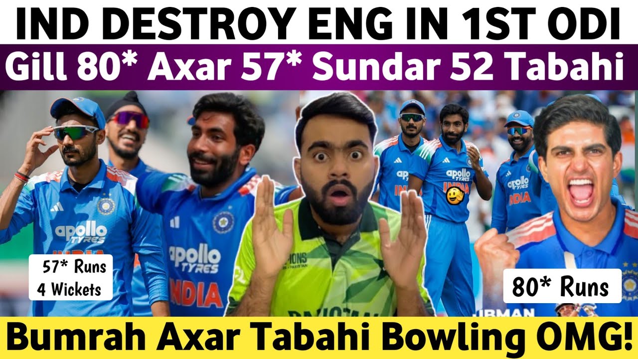 Pak Media Crying on Ind Beat Eng 1st Odi 2026 | Ind Vs Eng 1st Odi Match 2026 | Gill 80* & Axar 57* 