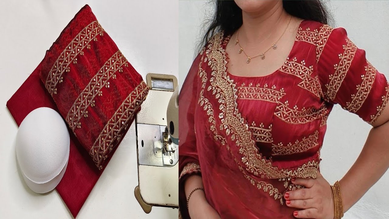 Princess Cut Padded Blouse Cutting and Stitching || Front Part Cutting and Stitching