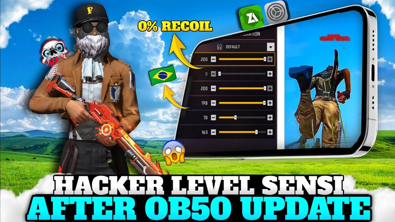 HACKER LEVEL BRAZILIAN 🇧🇷 SENSI AFTER OB 50 UPDATE🔥| RECOIL CONTROL😱💯 0% RECOIL WORKING💯 | FREE FIRE