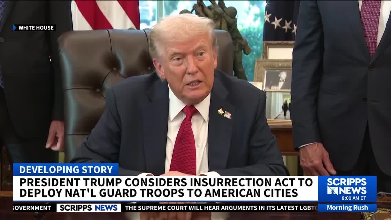 Трамп заявил, что может применить Закон о восстании, если суды продолжат блокировать переброску е...