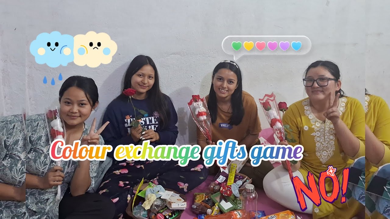 Colour gift exchange with friends🌈🎁.  #gift #challenge #friends #foryou 