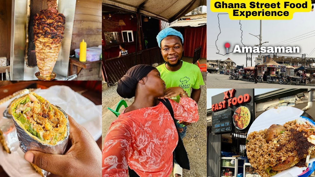 STREET FOOD TOUR in Amasaman | Exploring Ghanaian Local Street Foods 2025 🇬🇭✨
