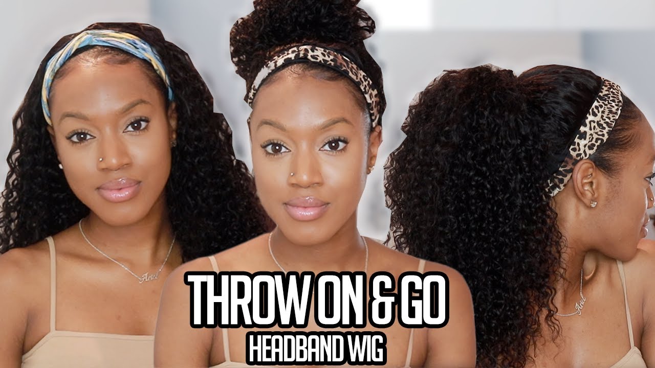 EASY INSTALL GLUELESS THROW ON & GO HEADBAND WIG - Long Malaysian Curly - Julia Hair Company