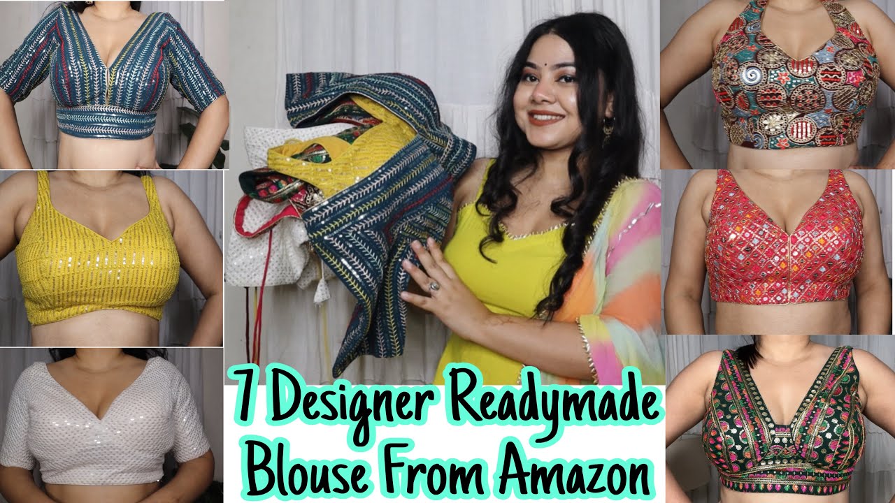 Designer Readymade Blouse Tryon Haul| Figures Designer Blouse| Amazon Blouse Haul Under Rs 800/-