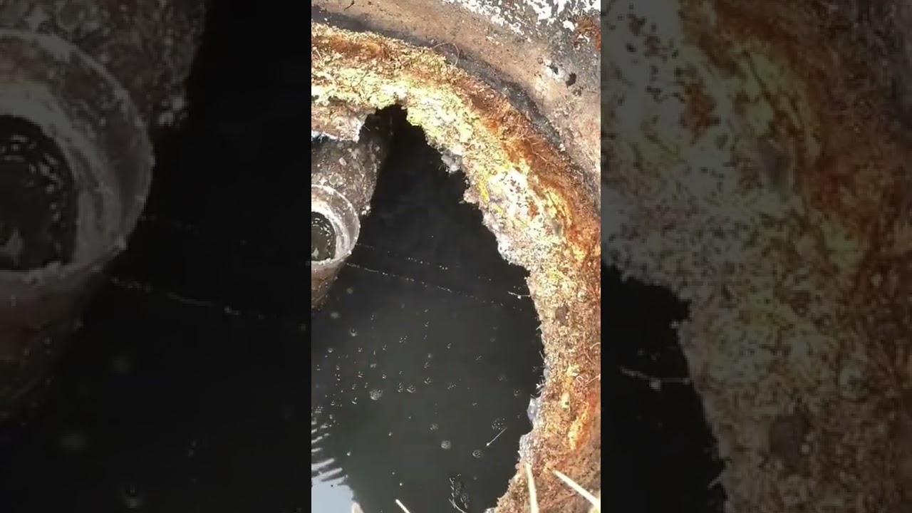 This is a septic tank that is being eaten by acid
