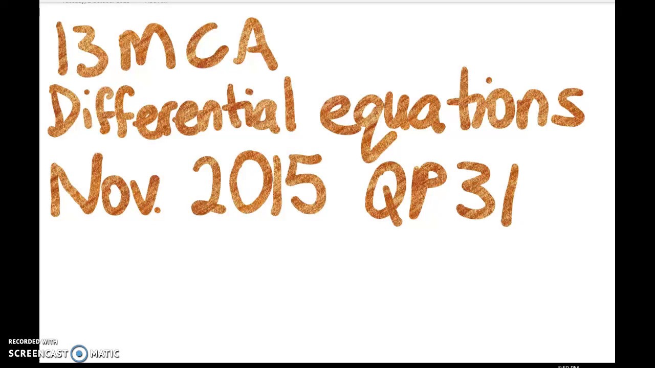 13MCA - DEs- N2015 QP31 Q8