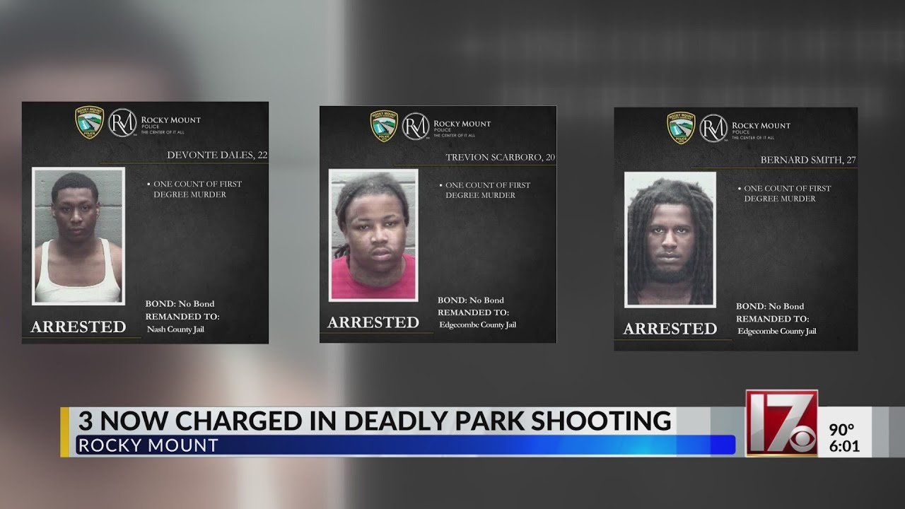 Three charged in deadly Rocky Mount Park shooting
